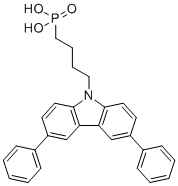 structure of CAS# 2814500-04-2, (4-(3,6-Diphenyl-9H-carbazol-9-yl)butyl)phosphonic acid;Ph-4PACz