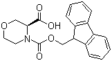 (3S)-3,4-Morpholinedicarboxylic acid 4-(9H-fluoren-9-ylmethyl) ester molecular structure (CAS 281655-37-6)