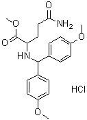 structure of CAS# 28252-55-3, N-[Bis(4-methoxyphenyl)methyl]-L-glutamine methyl ester monohydrochloride