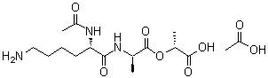 (2R)-N2-乙酰基-L-赖氨酰-D-丙氨酰-2-羟基丙酸单乙酸盐分子结构 (CAS 282729-62-8)