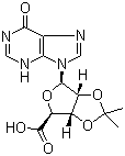 structure of CAS# 28440-13-3, 2',3'-O-Isopropylideneinosine-5'-carboxylic acid