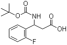 structure of CAS# 284493-56-7, 3-N-Boc-amino-3-(2-fluorophenyl)propionic acid