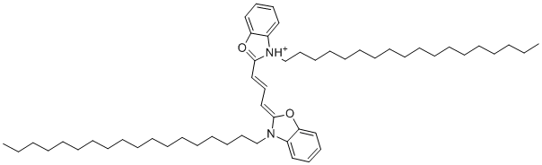 3,3'-二(十八烷基)氧杂碳菁高氯酸盐分子结构 (CAS 28462-56-8)
