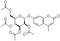 4-甲基伞形酮 2,3,4,6-O-四乙酰基-alpha-D-吡喃甘露糖苷分子结构 (CAS 28541-71-1)