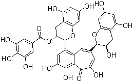 结构式 CAS# 28543-07-9, 茶黄素 3'-没食子酸酯