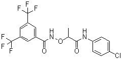 structure of CAS# 285986-88-1, N-[2-[(4-Chlorophenyl)amino]-1-methyl-2-oxoethoxy]-3,5-bis(trifluoromethyl)benzamide;CCG 1423