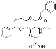 N-Acetyl-1-O-(phenylmethyl)-4,6-O-(phenylmethylene)-alpha-muramic acid molecular structure (CAS 2862-03-5)