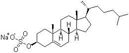 structure of CAS# 2864-50-8, Cholesteryl sodium sulfate;Sodium cholesteryl sulfate; 5-Cholesten-3beta-ol sulfate sodium salt; Cholesterol-3-sulfate sodium salt