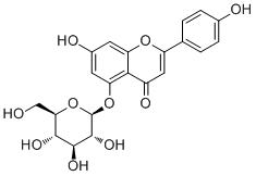 5-O-beta-D-吡喃葡萄糖苷芹菜甙元分子结构 (CAS 28757-27-9)