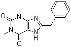 structure of CAS# 2879-15-4, 8-Benzyltheophylline;NSC 14131; 3,9-Dihydro-1,3-dimethyl-8-(phenylmethyl)-1H-purine-2,6-dione