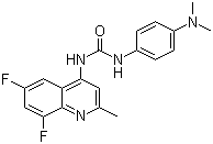 结构式 CAS# 288150-92-5, SB 408124; N-(6,8-二氟-2-甲基-4-喹啉基)-N'-[4-(二甲氨基)苯基]脲