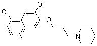 structure of CAS# 288383-71-1, 4-Chloro-6-methoxy-7-(3-piperidinopropoxy)quinazoline;4-Chloro-7-[3-piperidinopropoxy]-6-methoxyquinazoline