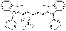 2-[(1E,3E)-5-(3,3-二甲基-1-苯基-1,3-二氢-2H-吲哚-2-亚基)-1,3-戊二烯基]-3,3-二甲基-1-苯基-3H-吲哚鎓高氯酸盐分子结构 (CAS 288403-55-4)