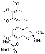 Combretastatin A1 diphosphate tetrasodium salt molecular structure (CAS 288847-34-7)