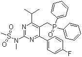 structure of CAS# 289042-10-0, N-[5-(Diphenylphosphinoylmethyl)-4-(4-fluorophenyl)-6-isopropylpyrimidin-2-yl]-N-methylmethanesulfonamide