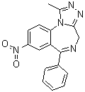1-Methyl-8-nitro-6-phenyl-4H-s-triazolo[4,3-a][1,4]benzodiazepine molecular structure (CAS 28910-99-8)