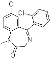 7-氯-5-(2-氯苯基)-1,3-二氢-1-甲基-2H-1,4-苯并二氮杂卓-2-酮分子结构 (CAS 2894-68-0)