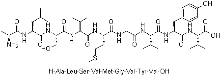 L-Alanyl-L-leucyl-L-seryl-L-valyl-L-methionylglycyl-L-valyl-L-tyrosyl-L-valine molecular structure (CAS 289904-22-9)