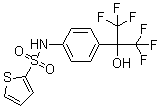 N-[4-[2,2,2-Trifluoro-1-hydroxy-1-(trifluoromethyl)ethyl]phenyl]-2-thiophenesulfonamide molecular structure (CAS 293753-05-6)