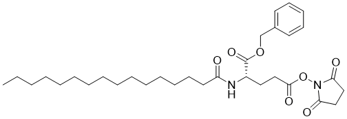 1-苄基5-(2,5-二氧代吡咯烷-1-基)棕榈酰-L-谷氨酸酯分子结构 (CAS 294855-89-3)