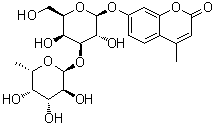 7-[[3-O-(6-脱氧-alpha-L-吡喃半乳糖基)-beta-D-吡喃半乳糖基]氧基]-4-甲基-2H-1-苯并吡喃-2-酮分子结构 (CAS 296776-06-2)