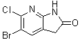 5-Bromo-6-chloro-1,3-dihydro-2H-pyrrolo[2,3-b]pyridin-2-one molecular structure (CAS 297757-11-0)