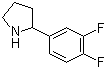 2-(3,4-二氟苯基)吡咯烷分子结构 (CAS 298690-75-2)