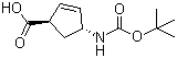 (1R,4R)-4-(Boc-amino)cyclopent-2-enecarboxylic acid molecular structure (CAS 298716-03-7)