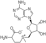 structure of CAS# 29908-03-0, S-Adenosyl-L-methionine;(3S)-5'-[(3-Amino-3-carboxylatopropyl)methylsulphonio]-5'-deoxyadenosine; SAM