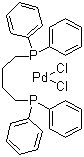 1,4-双(二苯基膦丁烷)二氯化钯分子结构 (CAS 29964-62-3)