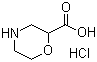 structure of CAS# 300582-83-6, Morpholine-2-carboxylic acid hydrochloride