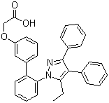 2-[[2'-(5-Ethyl-3,4-diphenyl-1H-pyrazol-1-yl)[1,1'-biphenyl]-3-yl]oxy]acetic acid molecular structure (CAS 300657-03-8)