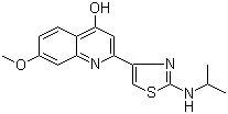 7-Methoxy-2-[2-[(1-methylethyl)amino]-4-thiazolyl]-4-quinolinol molecular structure (CAS 300831-05-4)