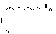 structure of CAS# 301-00-8, (9Z,12Z,15Z)-9,12,15-Octadecatrienoic acid methyl ester;Methyl linolenate; Methyl alpha-linolenate; alpha-Linolenic acid methyl ester