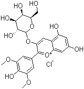 氯化锦葵色素 3-半乳糖苷分子结构 (CAS 30113-37-2)