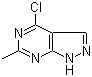 4-氯-6-甲基-1H-吡唑并[3,4-d]嘧啶分子结构 (CAS 30129-53-4)