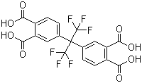 结构式 CAS# 3016-76-0, 4,4'-(2,2,2-三氟-1-三氟甲基)亚乙基双(1,2-苯二甲酸)