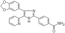 结构式 CAS# 301836-41-9, SB 431542; 4-[4-(3,4-亚甲二氧基苯基)-5-(2-吡啶基)-1H-咪唑-2-基]苯甲酰胺