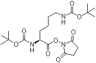 N,N'-二叔丁氧羰基-L-赖氨酸 N-丁二酰亚胺酯分子结构 (CAS 30189-36-7)