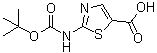 结构式 CAS# 302964-02-9, 2-(叔丁氧羰基氨基)噻唑-5-羧酸