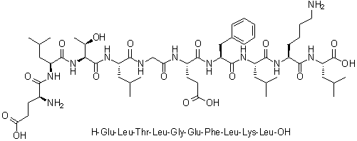 L-alpha-谷氨酰-L-亮氨酰-L-苏氨酰-L-亮氨酰甘氨酰-L-alpha-谷氨酰-L-苯丙氨酰-L-亮氨酰-L-赖氨酰-L-亮氨酸分子结构 (CAS 303068-29-3)