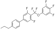 structure of CAS# 303186-20-1, 3,5-Difluoro-4'-propyl-4-((3,4,5-trifluorophenoxy)difluoromethyl)biphenyl;3-BB(F,F)XB(F,F)-F; PGQU 3F; PUQU 3F