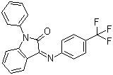 (Z)-1-Phenyl-3-(4-(trifluoromethyl)phenylimino)indolin-2-one molecular structure (CAS 303984-47-6)