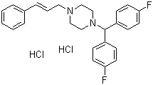 结构式 CAS# 30484-77-6, 盐酸氟桂利嗪; (E)-1-[双(4-氟苯基)甲基]-4-(3-苯基-2-丙烯基)-哌嗪二盐酸盐