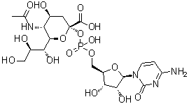 胞苷 5'-单磷酸酯-N-乙酰基神经氨酸分子结构 (CAS 3063-71-6)