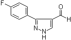 structure of CAS# 306936-57-2, 3-(4-Fluorophenyl)-1H-pyrazole-4-carboxaldehyde;5-(4-Fluorophenyl)-1H-pyrazole-4-carboxaldehyde