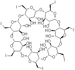 七(6-碘-6-脱氧)-beta-环糊精分子结构 (CAS 30754-23-5)