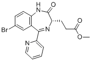 Methyl (S)-3-(7-bromo-2-oxo-5-(pyridin-2-yl)-2,3-dihydro-1H-benzo(e)(1,4)diazepin-3-yl)propanoate molecular structure (CAS 308242-23-1)