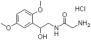 structure of CAS# 3092-17-9, Midodrine hydrochloride;(+/-)-1-(2,5-Dimethoxyphenyl)-2-glycinamidoethanol hydrochloride