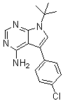 5-(4-Chlorophenyl)-7-(1,1-dimethylethyl)-7H-pyrrolo[2,3-d]pyrimidin-4-amine molecular structure (CAS 309739-67-1)